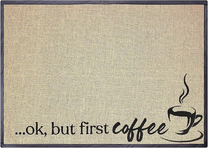 20 x 14 Inch Coffee Bar Mat, Large Coffee Mat for Countertop Kitchen Counter, Retro Coffee Pot Table Mat for Coffee Station Maker, Espresso Machine Tea Pad Placemat Bar Accessories, A