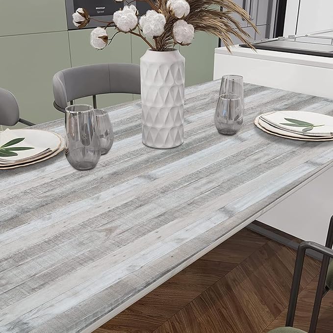 Wenmer Grey Wood Shiplap Peel and Stick Wallpaper - 17.71" x 236" Self-Adhesive Wood Plank Wallpaper for Cabinets, Kitchen Shelves, Drawers, Doors