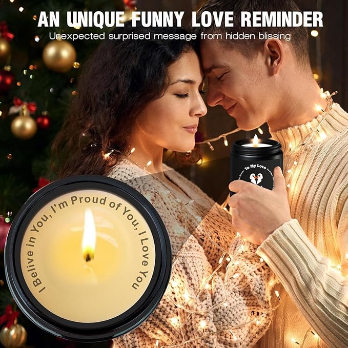 Wife Candle for Mothers Day,Penguin Gifts for Girlfriend,Her,Romantic Anniversary Birthday Gift for Her Him Couple,I Love You Gifts,Mothers Day Gift for Wife from Husband, Funny Love Candles for Him
