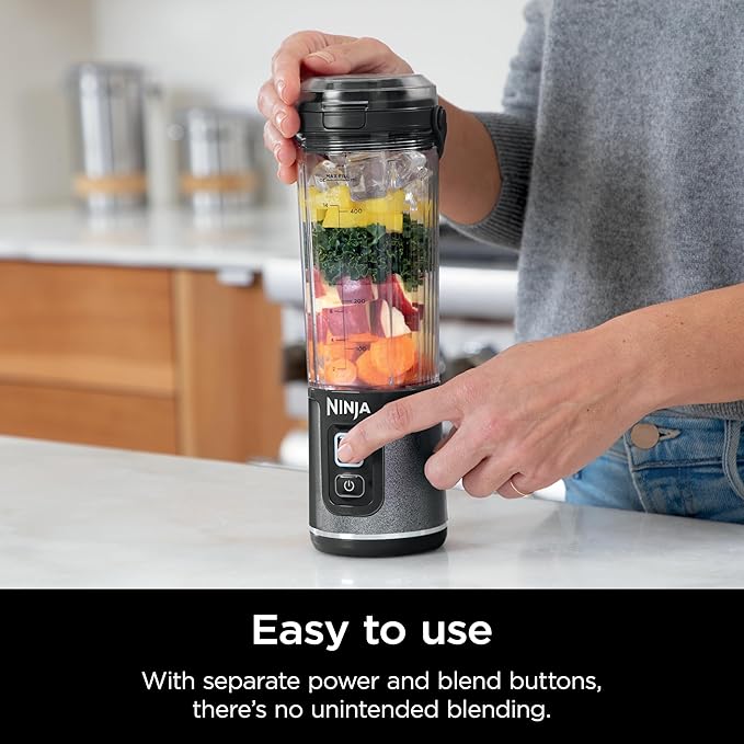Ninja Blast Portable Blender, Cordless, 18oz. Vessel, Personal Blender for Shakes & Smoothies, BPA Free, Leakproof Lid & Sip Spout, USB-C Rechargeable, Dishwasher Safe Parts, Black Glitter, BC152JB