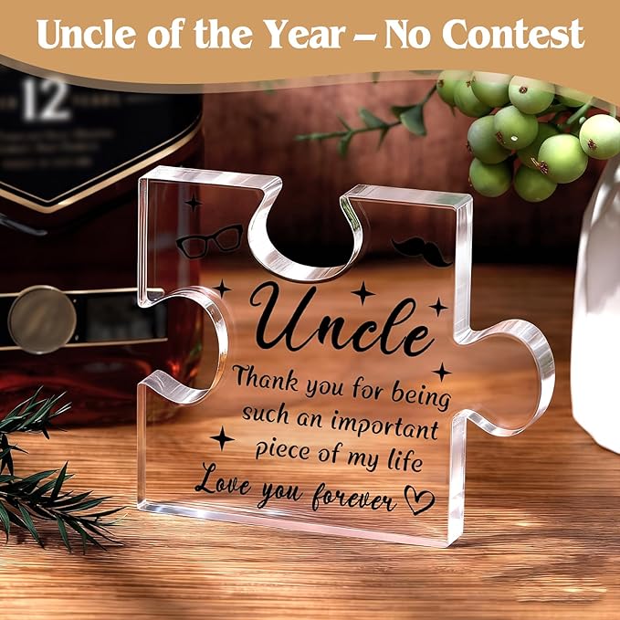 Uncle Gifts from Niece Nephew Uncle Birthday Gifts for Men Funcle Gift Ideas for Best Uncles from Kids Funny Promoted to Great Uncles Announcement Gift Box for Christmas, Happy Birthday, Fathers Day