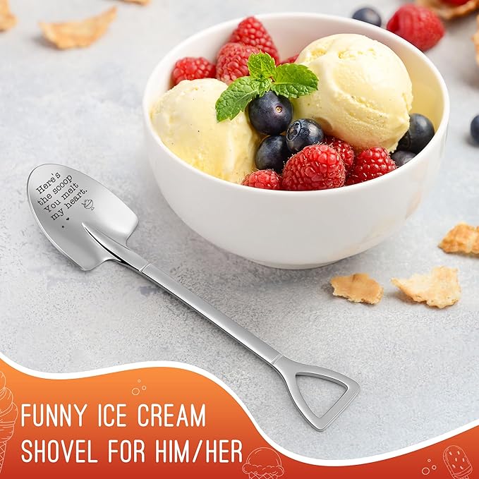 Funny Gag Ice Cream Shovel for Him Men Birthday Fathers Day Husband Dad, Easter Basket Stuffer for Ice Cream Lovers Boyfriend Girlfriend Wife Anniversary Mothers Day Ideas