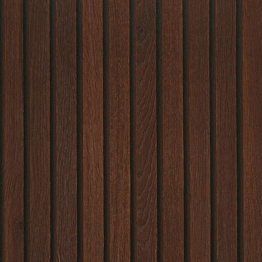 FunStick 16"x472" Brown Wood Slats Peel and Stick Wallpaper Waterproof Dark Wood Grain Contact Paper for Walls Cabinets Removable Beadboard Paneling Wall Paper for Ceiling Pole Wrap Roll Kitchen Desk