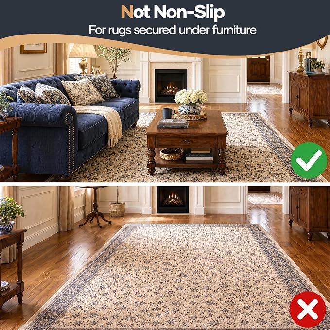 Veken Felt Cushioned Rug Pad 10 x 14 Ft, 1/4 Inch Thick, Dense Needle-Punched Carpet Underlay for Area Rugs, Protector Mat for All Hard Floors Including Hardwoods, Adds Comfort Underfoot