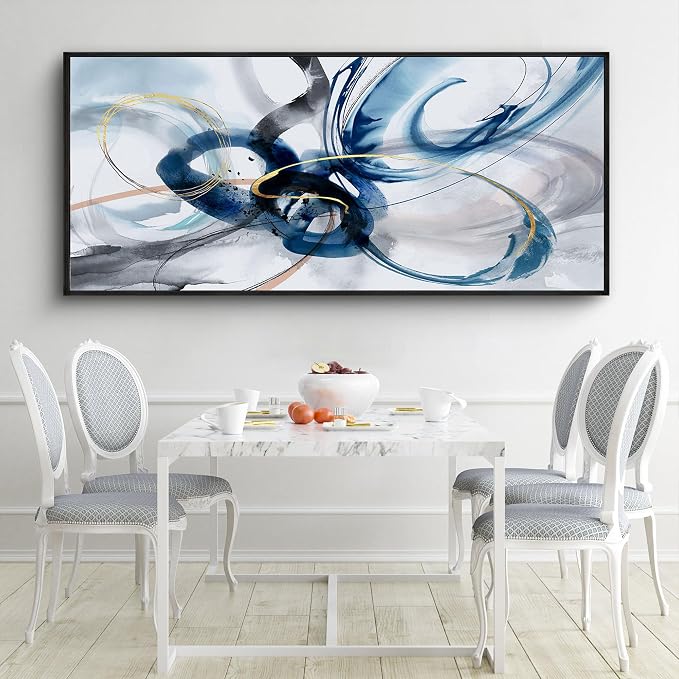 KLAKLA Extra Large Wall Art - Abstract Huge Canvas Picture Wall Decor Living Room Oversized Artwork for Walls Bedroom Office Decoration Modern Frame Wall Art