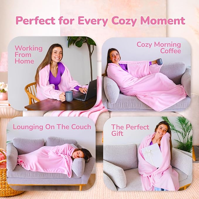 Super Blanky Wearable Blankets for Women, Adult Wearable Blanket Men, Mother's Day Gifts for Her, Wife Birthday Gift Ideas