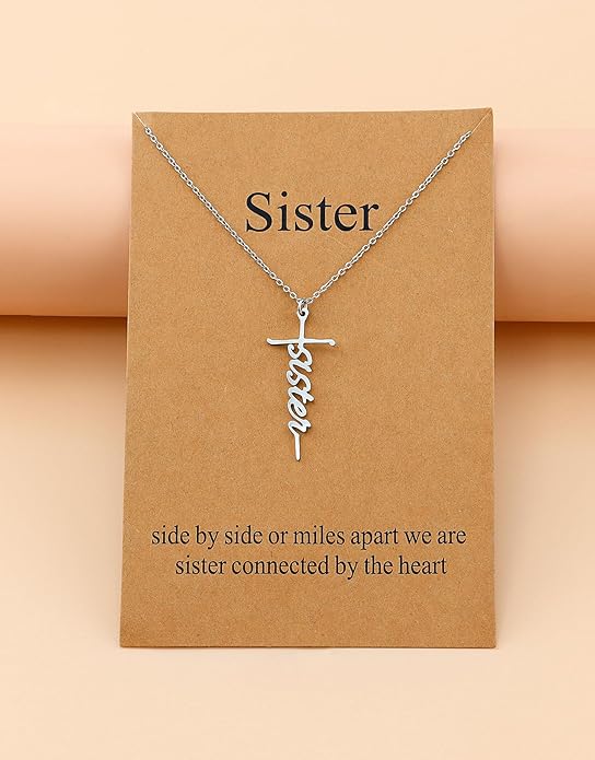 Lcherry Faith Cross Pendant Necklace for Women Religious Christian Jewelry Mother's Day Gifts for Women