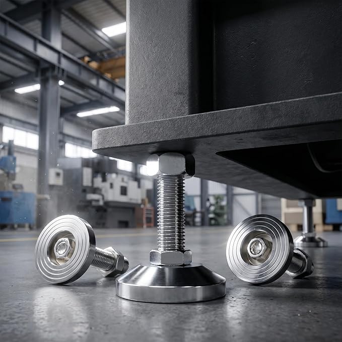 Heavy Duty Leveler Leg, Machine Leveling feet3.15 Dia. Base, Leg Leveler M24Thread, 6600 Lb Capacity,Capacity for Workbench, Machine, Cabinet (D80xM24x100,2 Pack,Silvery)