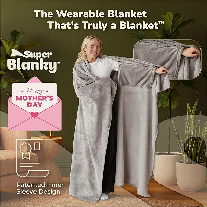 Super Blanky Wearable Blankets for Women, Adult Wearable Blanket Men, Mother's Day Gifts for Her, Wife Birthday Gift Ideas