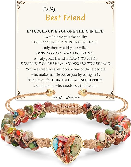 Mothers Day Gifts for Daughter Granddaughter, To My Mom Grandma Wife Girlfriend Sister Jasper Heart Bracelets Birthday Anniversary Christmas Stocking Stuffers Valentines Day Jewelry