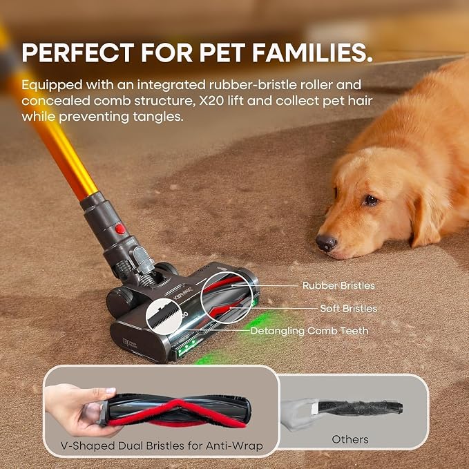 KIPMAX Cordless Vacuum Cleaner 50KPa 550W Powerful with Aromatherapy | 70Mins Anti-Tangled Vacuum Cleaner for Pet Hair/Carpet/Floor, Self-Standing Vacuum with Rechargeable Battery, LED Display