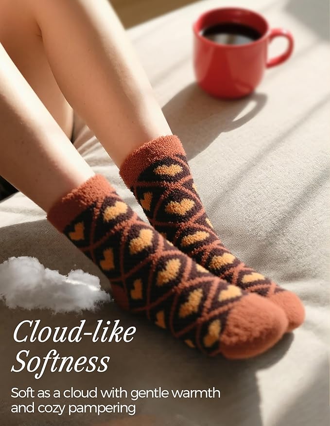 TEHOOK Warm & Cozy Gifts for Women, Fluffy Fuzzy Plush Sleeping Slipper Socks - Soft Warm Fabric