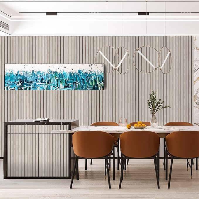 Peel and Stick Wallpaper - Wood Slat Design, 35.4" x 120" Self Adhesive Removable Wall Panel, Contact Paper for Walls, DIY Accent Wall Decor (Easy to Install)