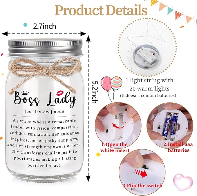 Boss Lady Gifts for Women, Boss Gifts for Women Boss's Day Thank You Appreciation Gift Christmas Birthday Present for Bosses Female