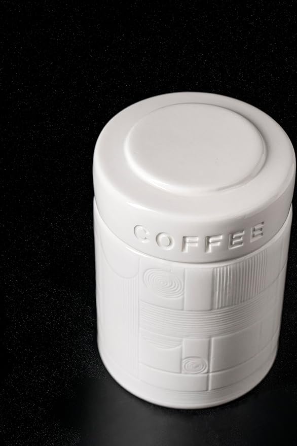 Bright Lattice Ceramic Canisters Sets For The Kitchen Canisters For Countertop Set of 3 Airtight Coffee Canisters For Ground Coffee Sugar Container Tea Storage Jars With Lid