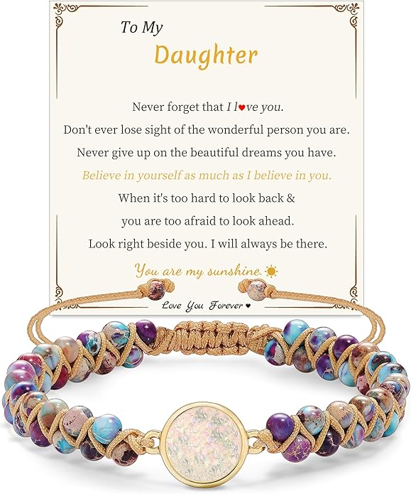 Mothers Day Gifts for Daughter Granddaughter, To My Mom Grandma Wife Girlfriend Sister Jasper Heart Bracelets Birthday Anniversary Christmas Stocking Stuffers Valentines Day Jewelry