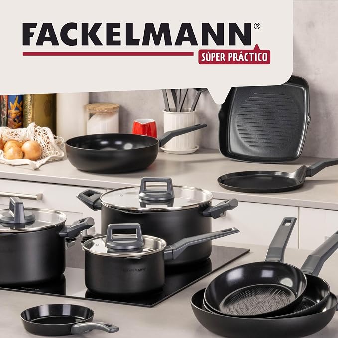 Fackelmann Statement Cooking Pot 20 cm - Pot with Ceramic Coating - Recycled Aluminium with Non-Stick Coating - PFAS-Free, Heat Resistant Handle, Suitable for All Hobs Including Induction