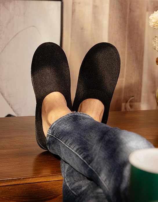 VeraCosy Men's Moccasin Slippers Comfy Soft Durable Slip-on Indoor Memory Foam House Shoes
