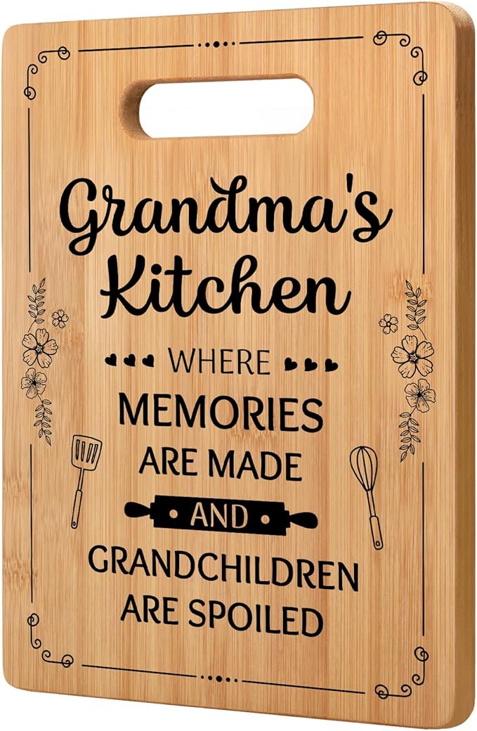 Grandma Gifts, Grandma Birthday Gifts - Unique Cutting Board - Best Gifts for Grandma from Grandchildren - Thoughtful Mothers Day Christmas Gifts for Grandma Grandmother Gift Ideas 13.2x9.3 in