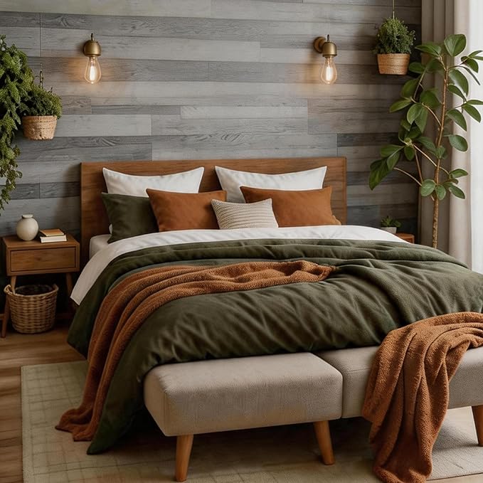Peel and Stick Wall Panels, Easy Self Adhesive Vinyl Tiles Wall Planks, Farmhouse Wood Grain Shiplap for Kitchen Bedroom Interior WallDecor (12 pcs/18.1 Sq Ft/Box) (Oak White)