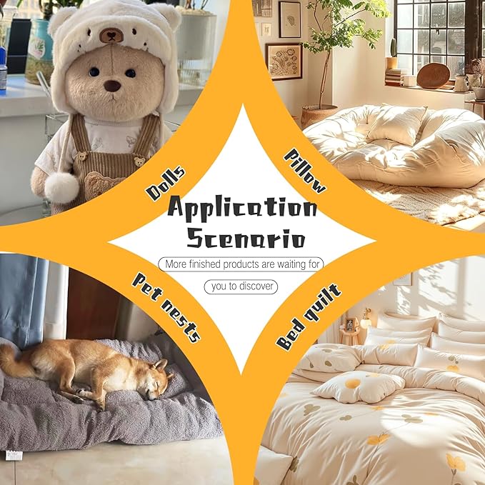 Polyfill Stuffing, 4.4 LB/2000G Pillow Stuffing Premium Poly Filling Stuffing, Plant Fiber Filling with Certificate for Couch, Plush Pillows, Cushion, Stuffed Animals, Cloud Decorations