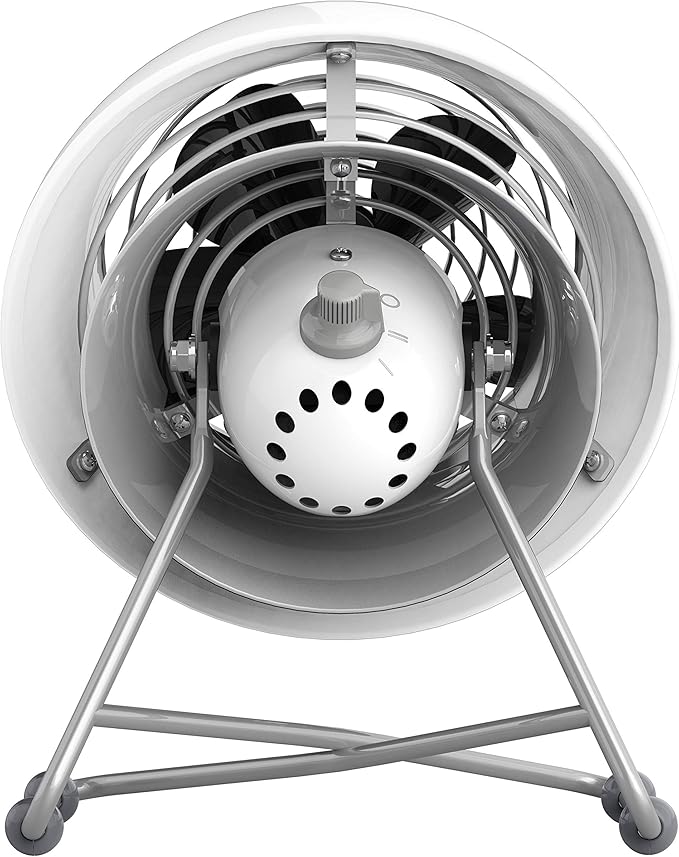 Vornado VFAN™ Mini Modern Personal Desk Fan with 2-Speed Control, Adjustable Tilt, Quiet Metal Air Circulator for Office, Bedroom, Dorm, Compact Desktop Cooling Device, Ice White