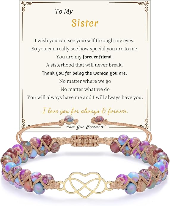 Mothers Day Gifts for Daughter Granddaughter, To My Mom Grandma Wife Girlfriend Sister Jasper Heart Bracelets Birthday Anniversary Christmas Stocking Stuffers Valentines Day Jewelry