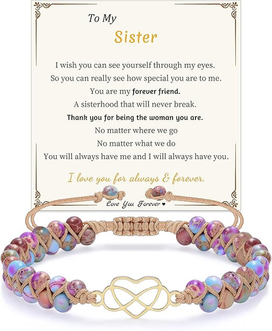 Mothers Day Gifts for Daughter Granddaughter, To My Mom Grandma Wife Girlfriend Sister Jasper Heart Bracelets Birthday Anniversary Christmas Stocking Stuffers Valentines Day Jewelry