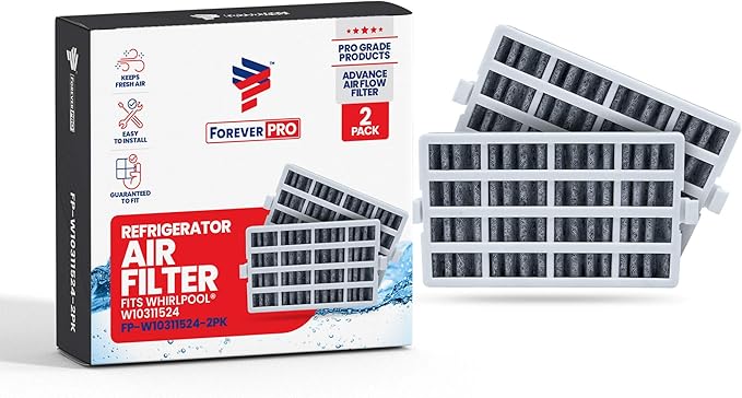 ForeverPRO W10311524 Air Cleaner Filter Assembly Pack of 2 for Whirlpool Refrigerator 2319308 AIR1 W10315189 W10335147
