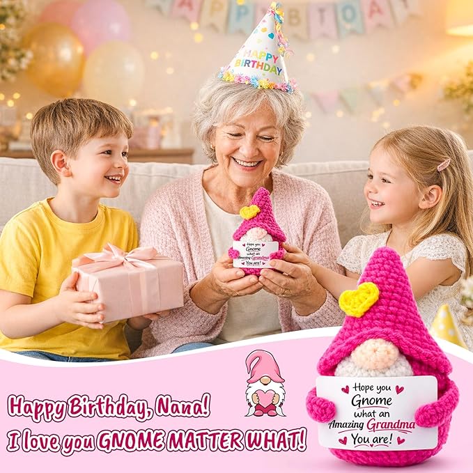 Grandma Gifts for Mothers Day - Funny Mother's Day Birthday Easter Basket Gnome Gift for Nana Gigi Mimi Grandmother from Granddaughter Grandson Grandkids, Grandparents Day Gnomes Present