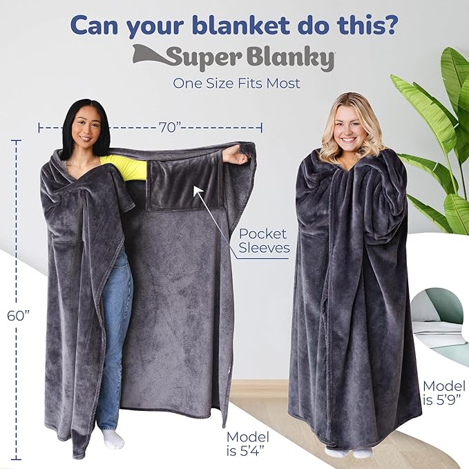 Super Blanky Wearable Blankets for Women, Adult Wearable Blanket Men, Mother's Day Gifts for Her, Wife Birthday Gift Ideas