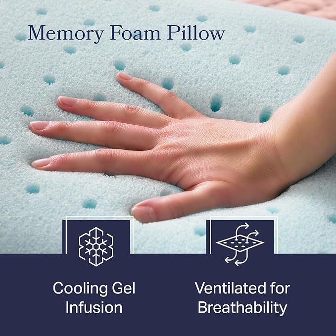 Weekender Gel Memory Foam Pillow - King Size - 1-Pack - Medium Firm Feel - Neck and Shoulder Support - Side & Back Sleepers - Home, Hotel, & Hospital Essentials - CertiPur Certified