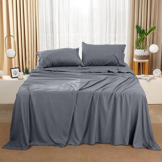 Utopia Bedding Queen Bed Sheets Set - Pack of 2 Sheet Sets - Perfect for Spa, Hotel, & Guest Bedroom - Brushed Microfiber - Shrinkage and Fade Resistant - Easy Care (Grey)