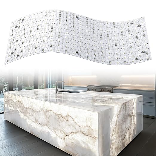 Lichaser 16 Pack LED Backlight Sheet White 6000K 24V 36W, Dimmable LED Panel Sheet Work with Alexa, Flexible Backlit Light Remote & APP Control, 19.7X9.7 Inch for Marble, Onyx, Quartz Countertop