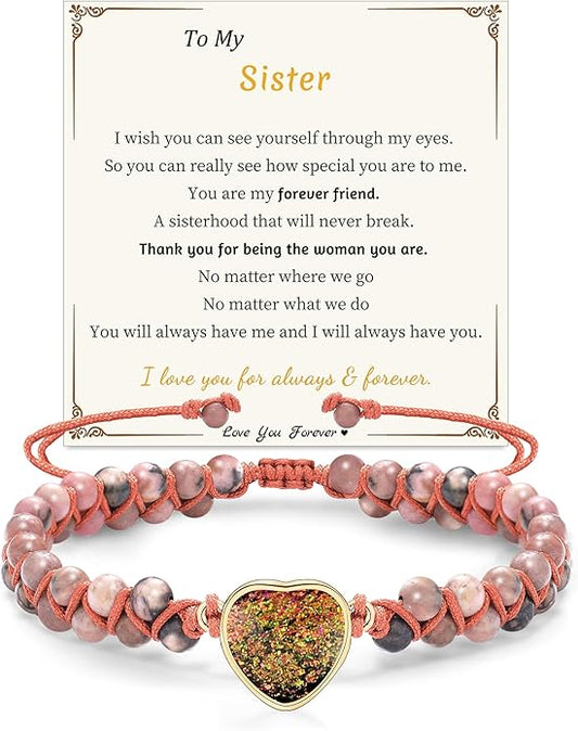 Mothers Day Gifts for Daughter Granddaughter, To My Mom Grandma Wife Girlfriend Sister Jasper Heart Bracelets Birthday Anniversary Christmas Stocking Stuffers Valentines Day Jewelry