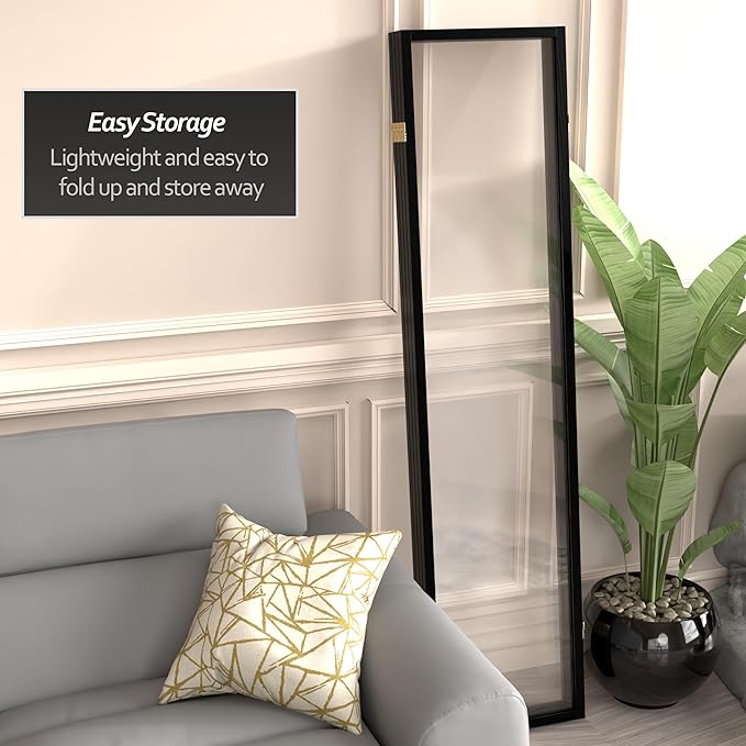Red Lantern 6 ft. Tall Clear Plastic Partition Black 4 Panel