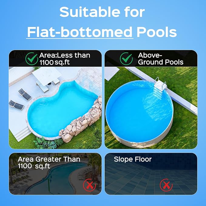 WYBOT A1 Cordless Pool Vacuum Robot for Above Ground Pool, Tech Grey | Dual-Layer Filtration, Strong Suction, 130 Mins Runtime, Cleaning up to 1,100 Sq. Ft., 4 Cleaning Modes