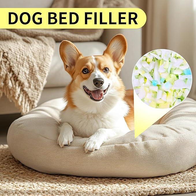 Jecqbor 15lbs Shredded Memory Foam Filling for Bean Bag Chair, Premium Beanbag Stuffing High Density Memory Foam Refill