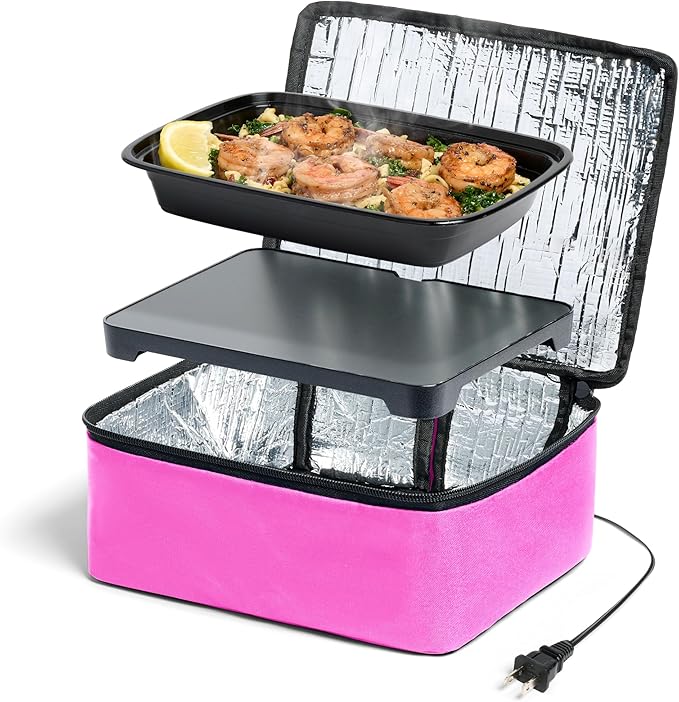HOTLOGIC Mini Portable Electric Lunch Box Food Heater - Innovative Food Warmer and Heated Lunch Box for Adults Car/Home - Easily Cook, Reheat, and Keep Your Food Warm