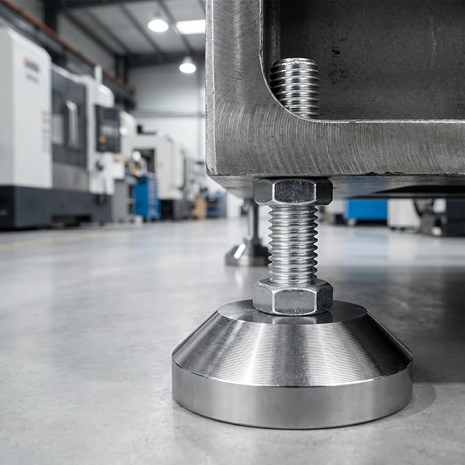 Machine Leveling feet, Heavy Duty Leveler Leg 2.36" Dia. Base, Leg Leveler M12 Thread, 2600 Lb Capacity,Capacity for Workbench, Machine, Cabinet (D60xM12x50,2 Pack, Silvery)