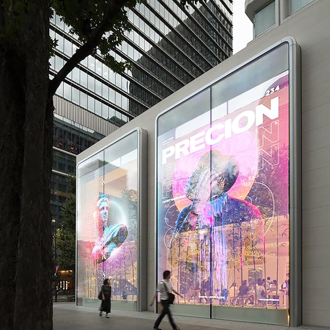 3wled P10 LED Flexible Transparent Film Screen with High Transparency, LED Smart Film with Foldable & Lightweight for Glass Wall (39.4'' X 9.5'')