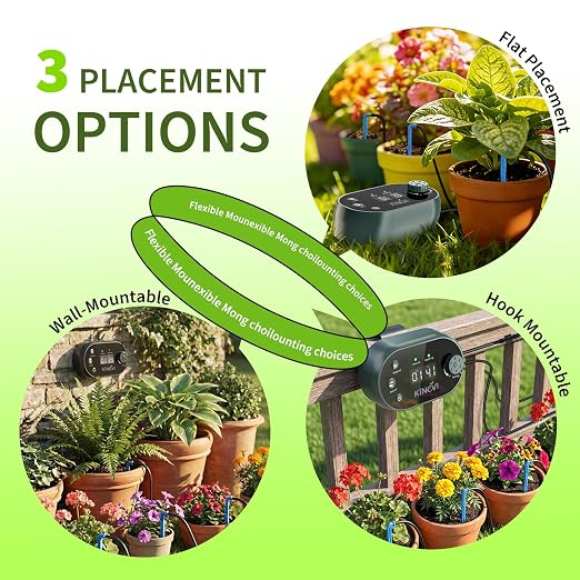 Solar Drip Irrigation System Kit, Auto Plant Waterer for 15 Pots | 3W Solar Powered Automatic Self Watering Device, 22 Programmable Timer Modes, Anti-Siphon, Outdoor Balcony