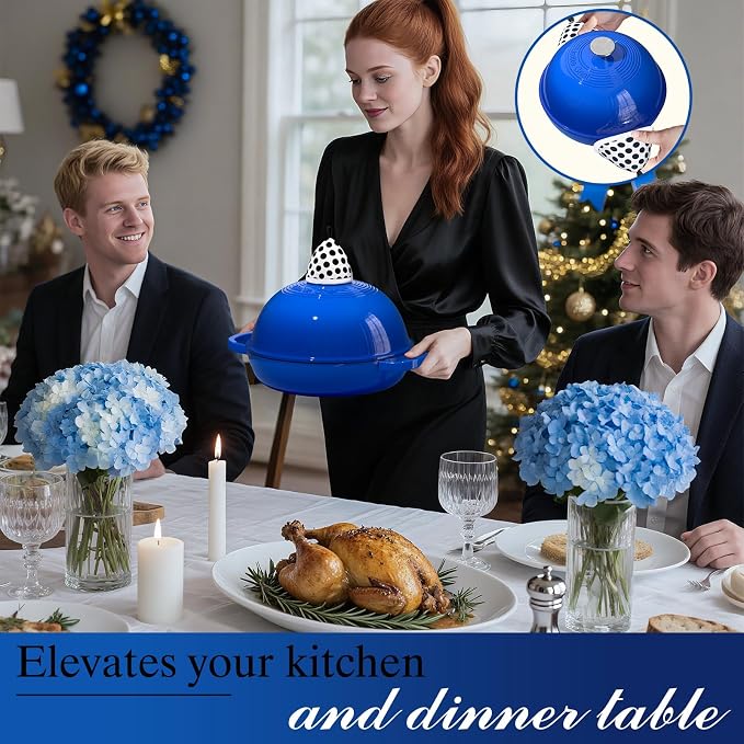Enamelled Cast Iron Dutch Oven Pot – Dutch Oven Pot with Lid For Sourdough Bread Baking – Cast Iron Bread Oven – Dark Blue, Umite Chef 6QT Pot with Lid & Cotton Potholders
