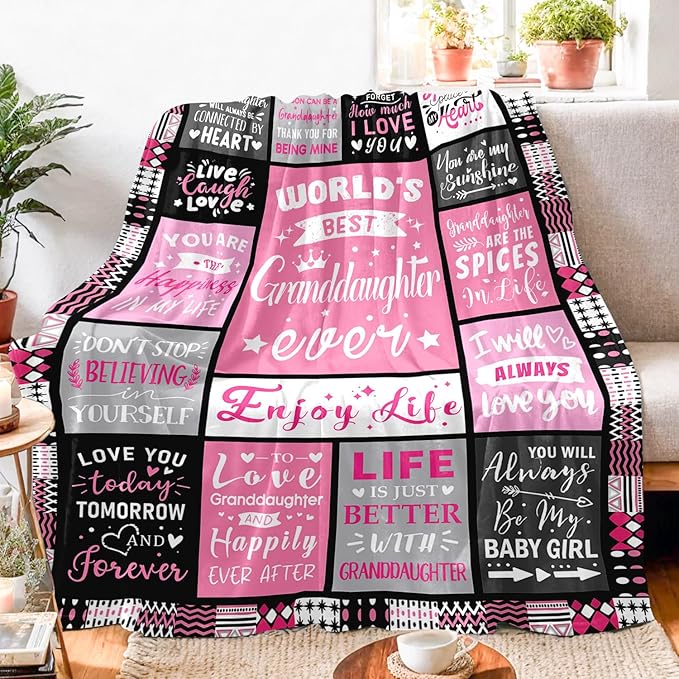 Teen Girl Gifts Trendy Stuff - Birthday Gifts for Granddaughter - World's Best Granddaughter Ever Gifts from Grandma - Graduation Presents for Granddaughters Life Blanket 50"x60"