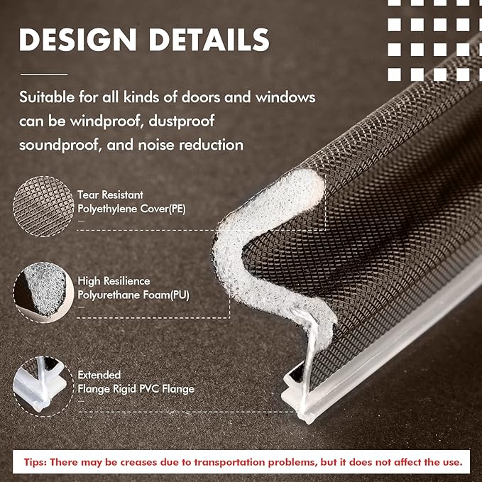 BBTO Weather Stripping Door Seal Exterior Weather Strip for Window V-Shaped Foam Kerf Garage Door Gap Blocker Soundproof Home Improvement Easy to Install(40 Feet,Brown)