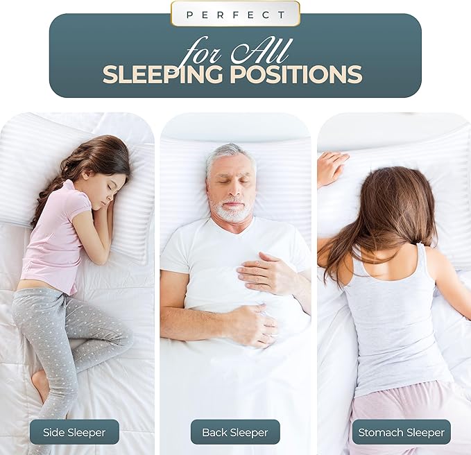 Utopia Bedding Bed Pillows for Sleeping King Size (White), Set of 2, Down Alternative Pillow for Sleeping, Cooling Hotel Quality Pillow Set for Back, Stomach or Side Sleepers