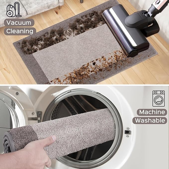 Machine Washable Kitchen Rug 32" x 48", Non Slip Indoor Door Rug, Absorbent Entrance Runner Rug for Bedroom, Hallway, Bathroom, Floor
