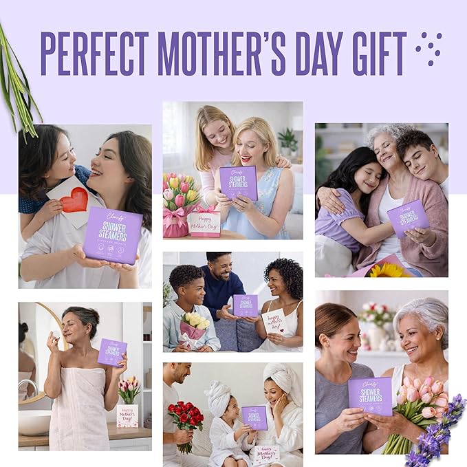 Cleverfy Shower Steamers Aromatherapy - Mother’s Day Gifts for Mom, Wife, Grandma - 30th, 40th, 50th & 60th Birthday Gifts for Women, Her, Best Friend, Daughter, Sister, Teens & Girlfriend - 6 Tablets