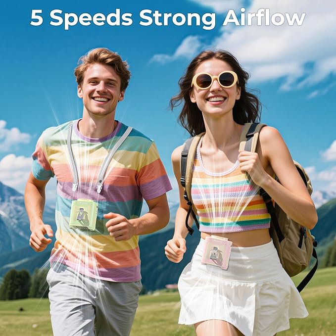 AMACOOL Portable Waist Fan Clip On, Father's Day Gifts for Dad Husband, 10000mAh Rechargeable Wearable Shirt Fan, Powerful Belt Fans, Birthday Gifts for Women Jobsite Travel Camping Essentials 2026