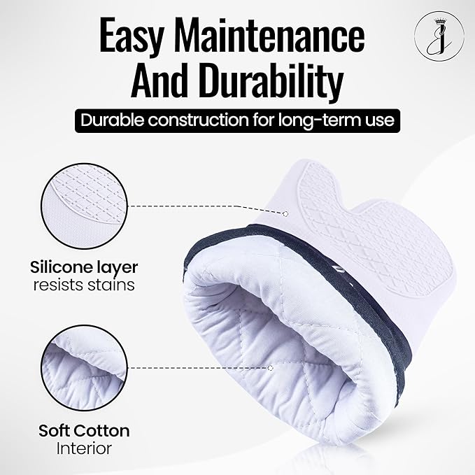 Mitts - Long Slip Resistant Pot Holders - Silicone Oven Mitts - Baking Gloves for Oven - Perfect for Baking, BBQ, Cooking, and Grilling, Oven Mitts Set of 2, 7''x13'' (Grey)